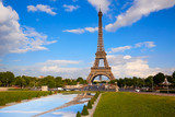Fototapeta Boho - Eiffel Tower in Paris under blue sky France