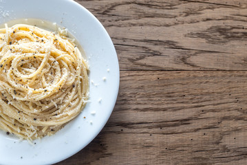 Canvas Print - Cacio e Pepe - spaghetti with cheese and pepper