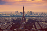 Fototapeta Boho - Eiffel Tower in Paris aerial sunset France