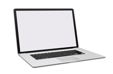 Sticker - Modern metallic laptop on white background 3D rendering