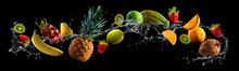 Fruits With Water Splash