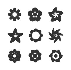 Wall Mural - set of flower icons