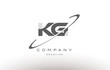 kg k g  swoosh grey alphabet letter logo