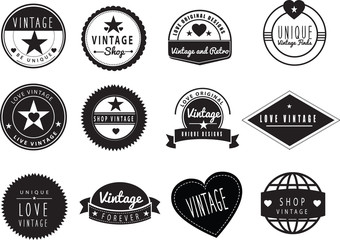 series of vintage retro logos