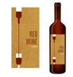 Vector wine label with pouring wine and wine glasses