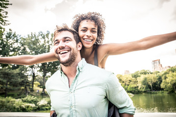 Couple in love having fun