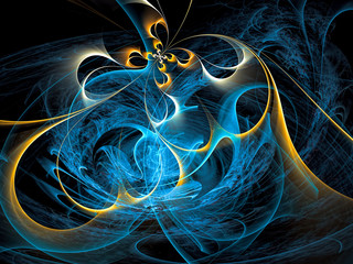 Wall Mural - bizarre chaos curls - abstract digitally generated image