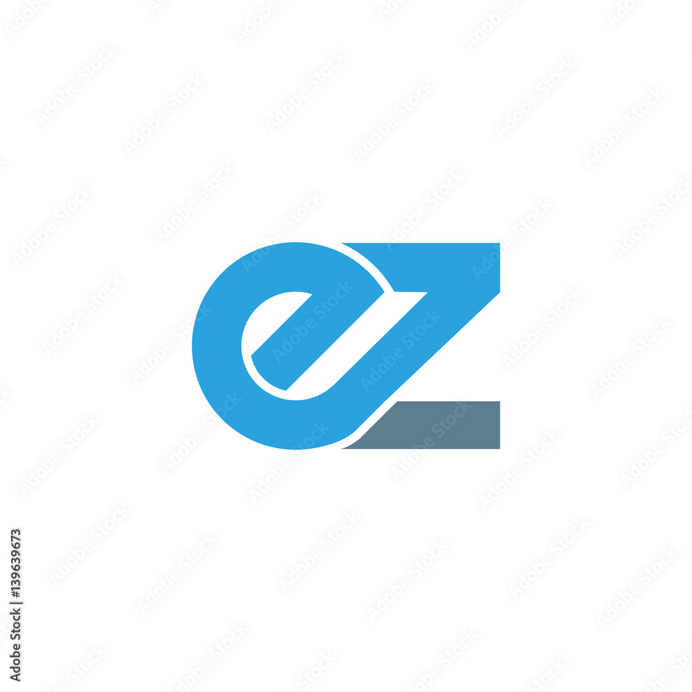 Initial letter ez modern linked circle round lowercase logo blue gray ...