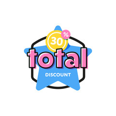 Wall Mural - discount tag with special offer sale sticker isolated on white background. vector sale label with pr