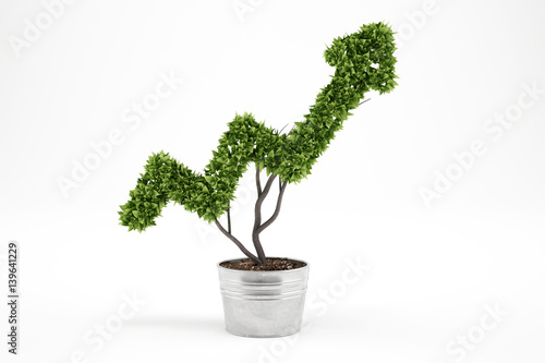 Photographie Growing the economy company . 3D Rendering