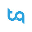 © ariefpro - Initial letter tq modern linked circle round lowercase logo blue gray