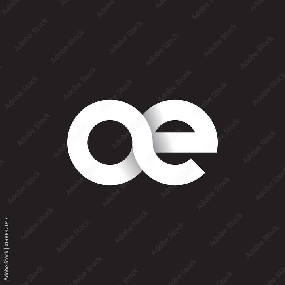 Initial lowercase letter ae, linked circle rounded logo with shadow ...