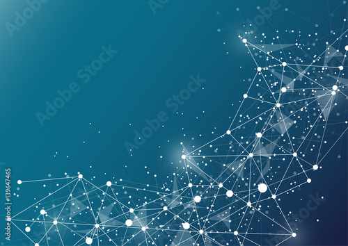 Dots and lines connected together. abstract background