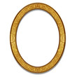 oval frame gold color with shadow
