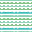 Vector Green Blue Scallops Stripes Seamless repeat Pattern Geometric Design. Great for nursery wallpaper, nautical invitations, fabric, abstract background.