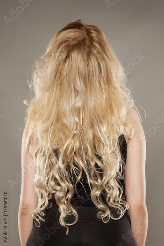 Back View Of Blonde With Wavy Hair Buy This Stock Photo And