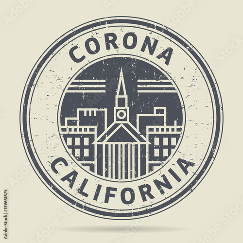 Grunge rubber stamp or label with text Corona, California comprar este