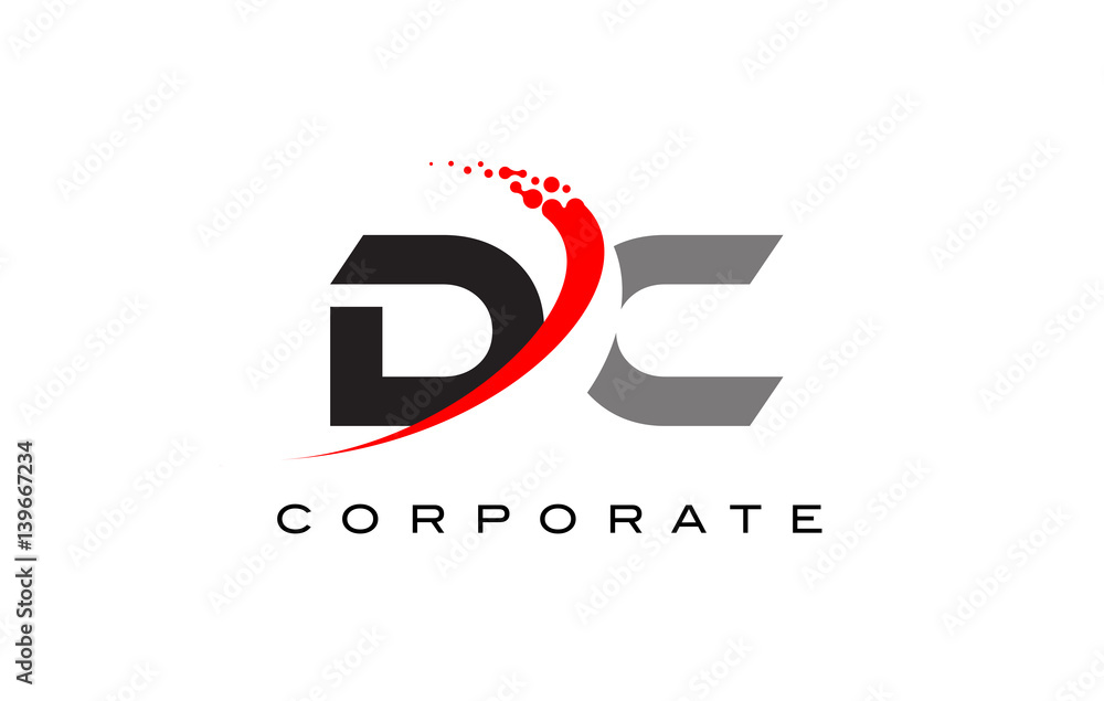DC Modern Letter Logo Design with Swoosh Stock Vector | Adobe Stock
