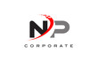 NP Modern Letter Logo Design with Swoosh