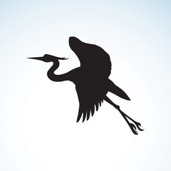 Sticker - Stork. Vector drawing