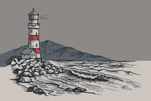 Lighthouse Vector Drawing