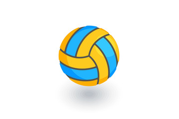 Wall Mural - volleyball ball isometric flat icon. 3d vector colorful illustration. Pictogram isolated on white background