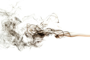Wall Mural - abstract black smoke on white background