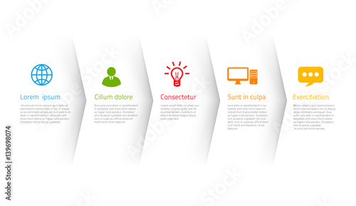 Cuadros en Lienzo Infographic style colored menu or arrows option