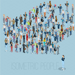 Wall Mural - People crowd arrow.