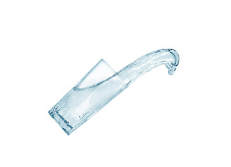 Wall Mural - a glass of water on a white background