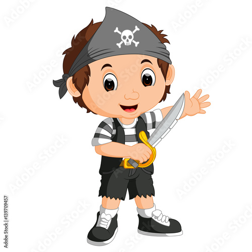 Plakat kid boy pirate cartoon