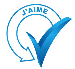 Fototapete - j'aime sur symbole validé bleu