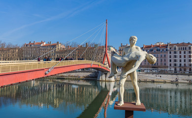 Statue near the river Saone