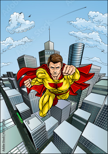 Flying Caped Superhero City...