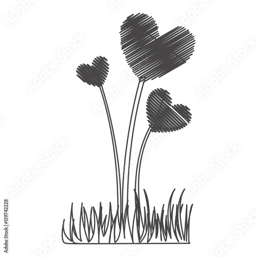 figure plant heart icon, vector illustraction design image Stock Vector