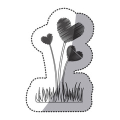 Wall Mural - silhouette plant heart icon, vector illustraction design image