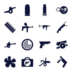 Sticker - Set of 16 gun filled icons