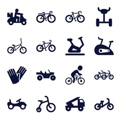 Sticker - Set of 16 bicycle filled icons