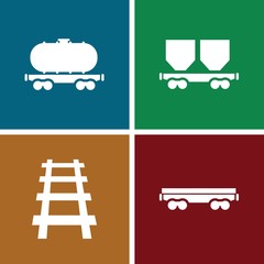 Wall Mural - set of 4 rail filled icons