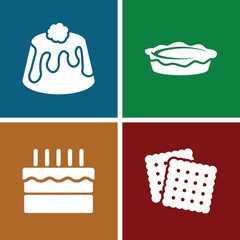 Set of 4 bakery filled icons