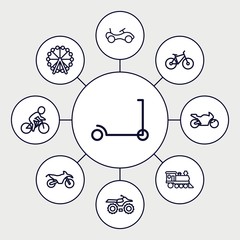 Sticker - Set of 9 ride outline icons