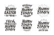 Happy Easter, greeting card. Religious holiday label, symbol. Lettering, calligraphy vector illustration