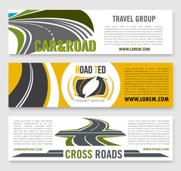 Wall Mural - Travel road group company vector banners