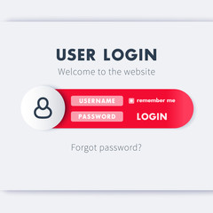 Poster - User Login window, web page vector template