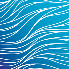 Wall Mural - Vector color seamless wave background. Blue abstract ocean texture.