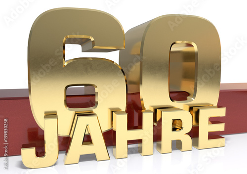 Poster Golden digit sixty and the word of the year