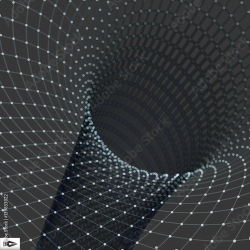 abstract-tunnel-grid-3d-surface