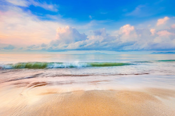 beautiful sunrise on the beach in summer relaxing time