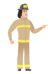 Poster - Furious firefighter screaming vector illustration.