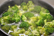 Boiling Broccoli in a Black Pan